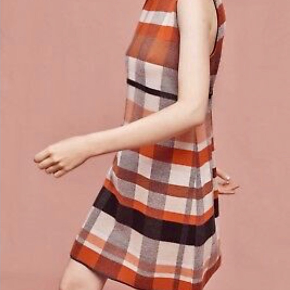 Siyu 100% wool plaid dress